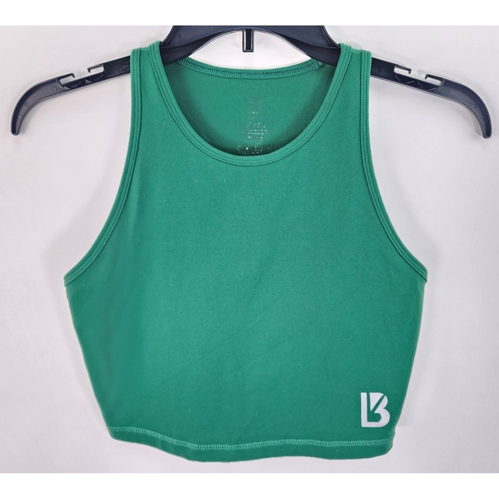 Buffbunny Collection Tank Top Women's XS Green Cropped Athleisure Stretch Gym